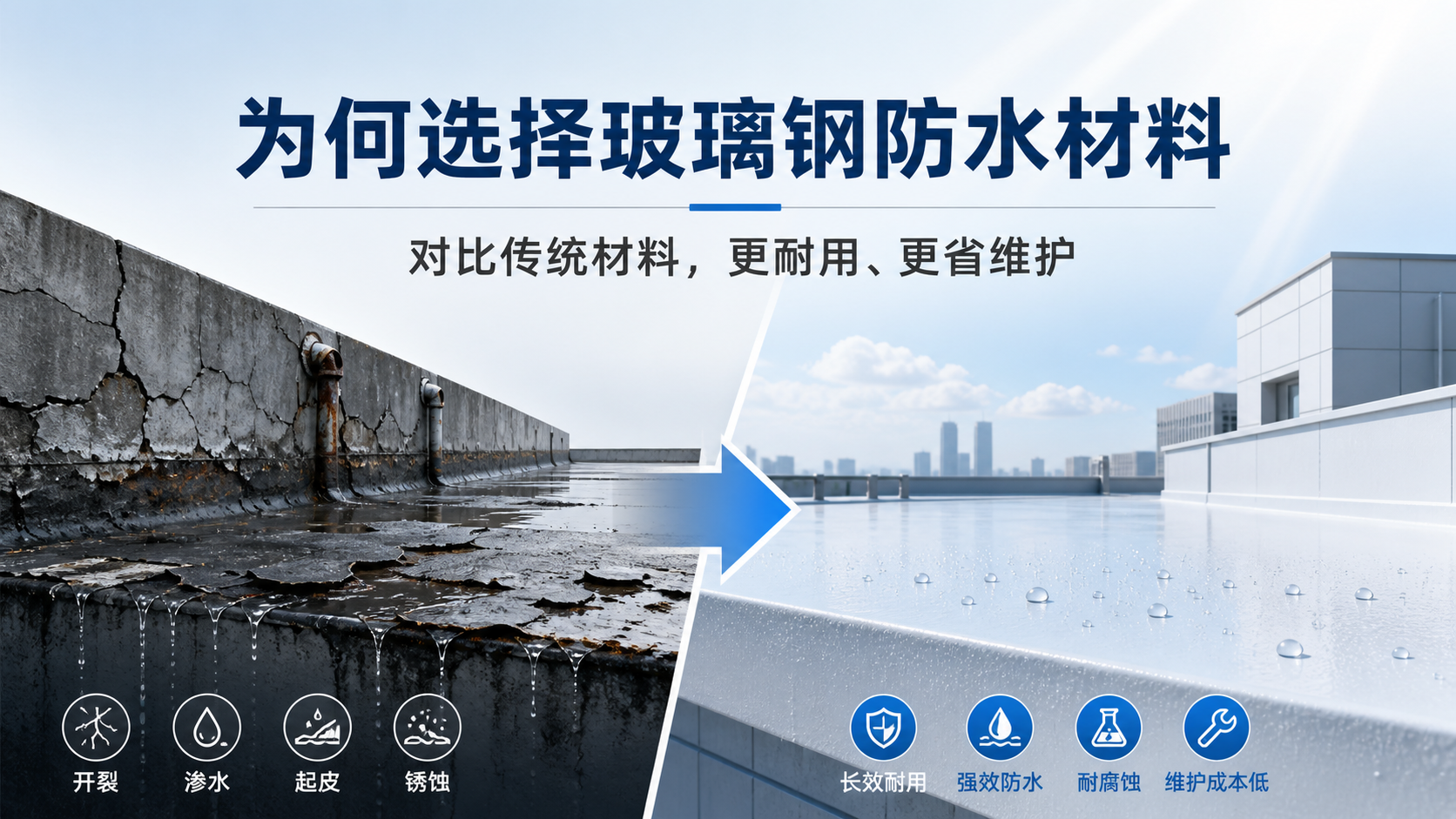 在承德，为何选择玻璃钢防水材料而非传统材料